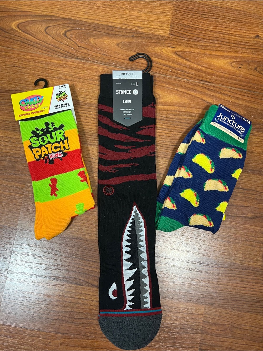 Men's Sock Bundle Stance, Juncture Taco Socks, Crazy Socks Sour Patch Kids NIP